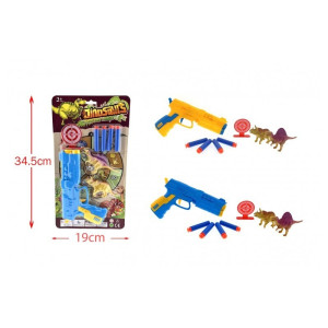 SET PISTOLET BALLE MOUSSE DINOSAURE 2 COLORIS FOREST TOYS