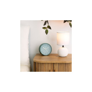 Lampe boule striée Timéo haut 25 cm céramique blanc