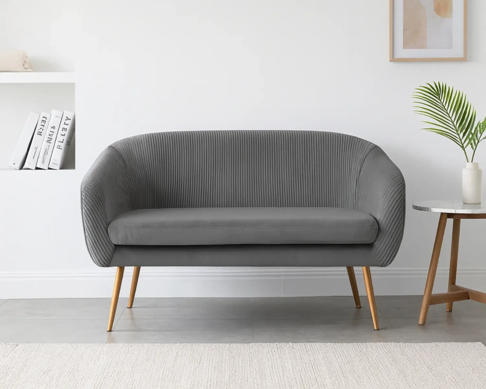 Banquette 2 places Solaro velours gris