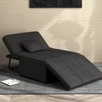 Fauteuil chauffeuse chaise longue pouf 3 en 1 dossier