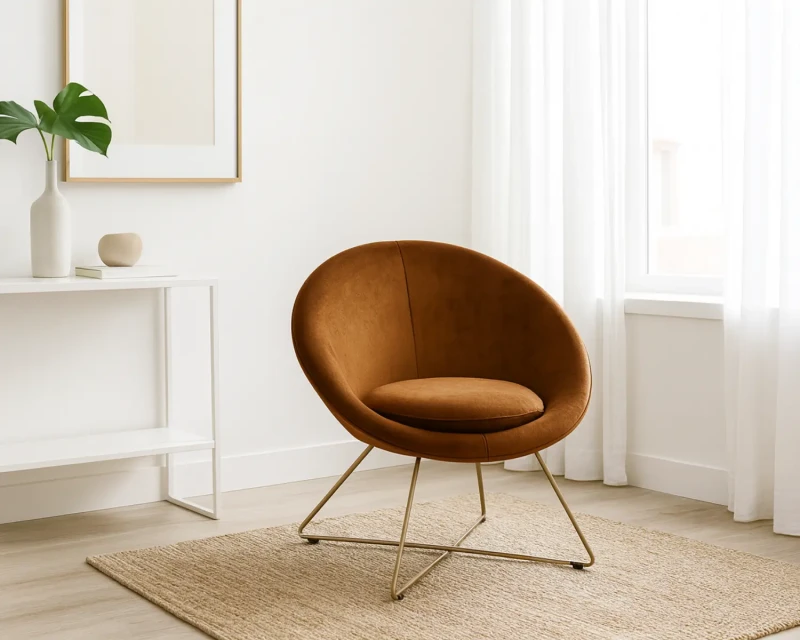 Fauteuil Evan velours ambre