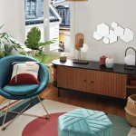 Fauteuil Evan velours bleu canard