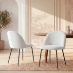 Revêtement bouclette blanc chaise MELBOURNE